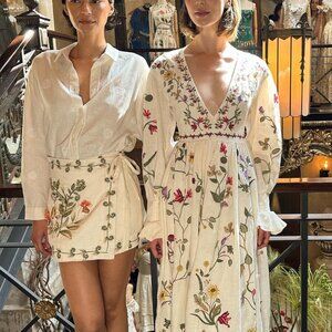 Agua by Agua Bendita Luna linen Mini Skirt